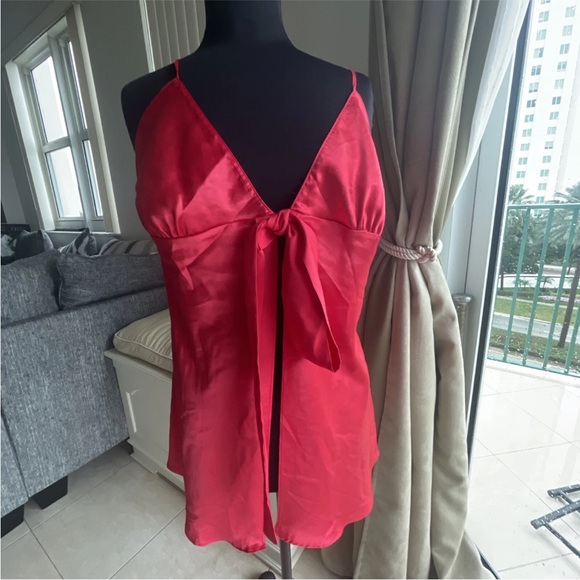 Victoria's Secret Other - Victoria's Secret red Scarlet Satin open front babydoll S